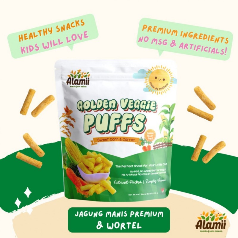  Alamii Puff Snack Anak Cemilan Bayi No MSG - Beli 2 FREE Sikat Gigi