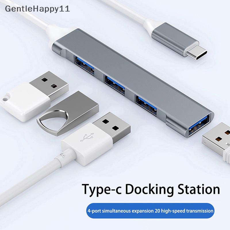 Gentlehappy USB C HUB 3.0 Tipe C 3.1 4port Multi Splitter Adapter OTG Untuk PC Komputer id