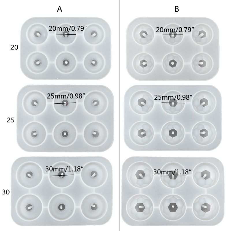 Siy Cetakan Manik Resin Untuk Perhiasan Cabochon Permata Silikon Cetakan Dengan Lubang Membuat Perhiasan Epoxy Resin Cetakan Untuk Anting Pend