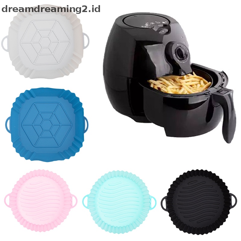 (drea) Silikon Air Fryer Pot Basket Liners Anti Lengket Aman Oven Baking Tray Aksesoris//