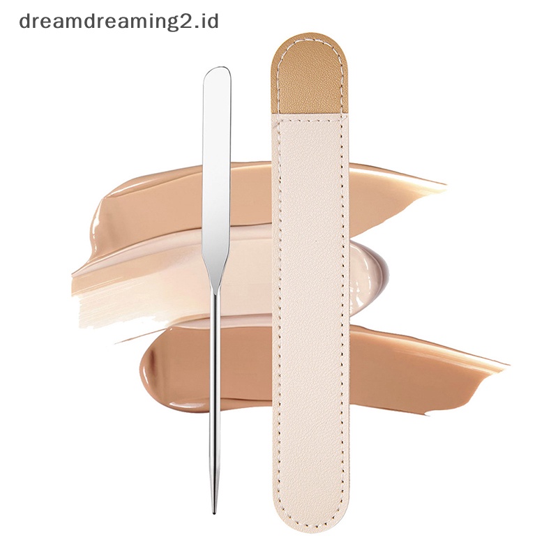 (drea) 1set Stainless Steel Dual Head Makeup Toner Spatula Mixing Stick Foundation//