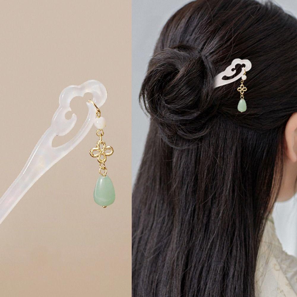 Fishstick Wanita Rambut Stik Elegan Vintage Simple Mutiara Korea Hair Clip Untuk Perempuan Gaya Kuno Dikepang Jepit Rambut Chinese Hair Fork