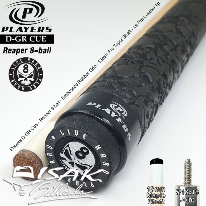 Players D-GR Pool Cue - Grim Reaper 8-ball Billiard Stick Stik Biliar
