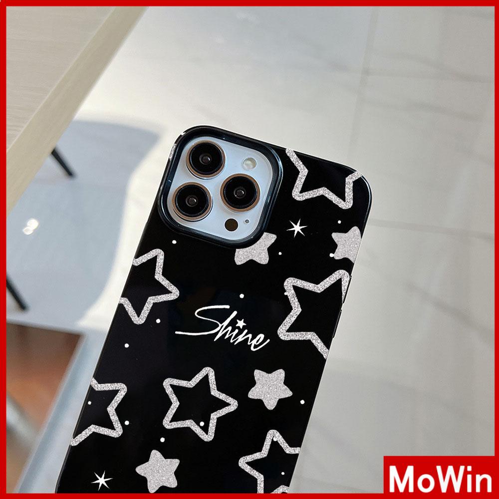 For iPhone 14 Pro Max iPhone Case Black Glossy TPU Soft Case Shockproof Protection Camera Cute Cartoon Star Compatible with iPhone 13 Pro max 12 Pro Max 11 xr xs max 7Plus 8Plus