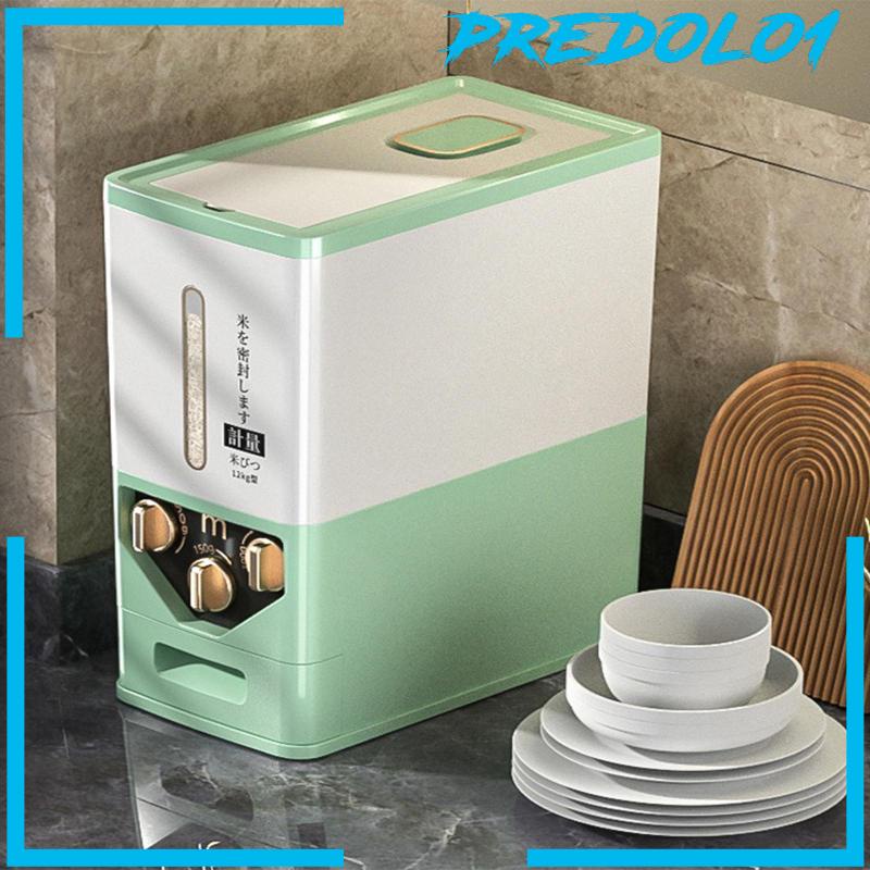 [Predolo1] Dispenser Sereal Wadah Penyimpanan Beras 6kg Untuk Meja Dapur Rumah Tangga