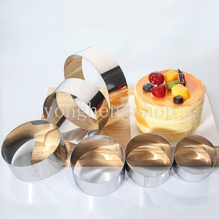 6 Pcs/set Stainless Steel Bulat Berbentuk Mousse Cincin Buatan Sendiri Mousse Kue Cetakan Biskuit Cookie Cutter Dapur DIY Pesta Alat Baking
