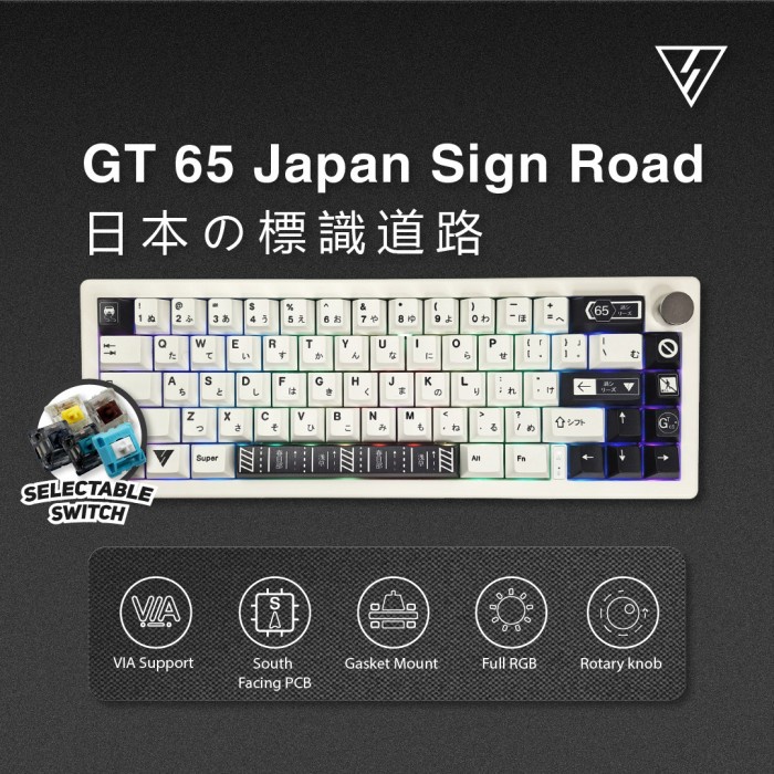 Vortexseries GT65 Japan Sign Road GT-65 Mechanical Gaming Keyboard