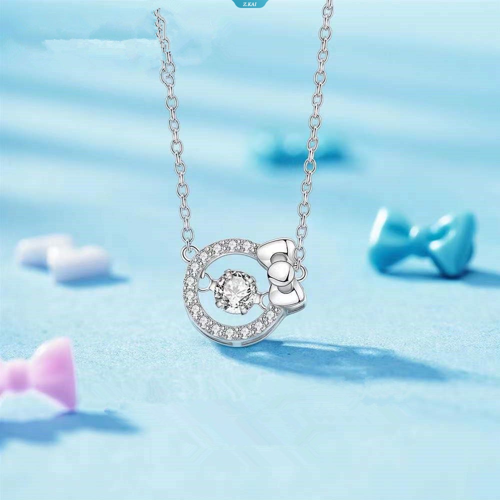 Hellokitty Liontin Kalung Anime HelloKitty Smart Pendant Necklace Wanita Serbaguna Hati Klavikula Rantai Bulan Kalung Perhiasan Hadiah [ZK]