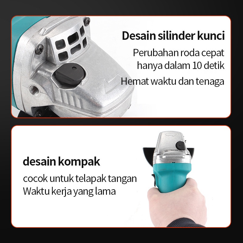 PAKET LENGKAP !!! Angle Grinder Mesin Gerinda Tangan free accerois