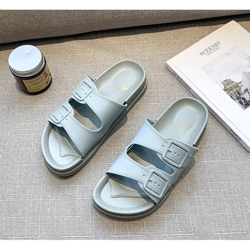 CUCI GUDANG GROSIRTAS TG1456 Sandal Slop Wanita Import Motif 2 Tali Pinggang Ala Korea