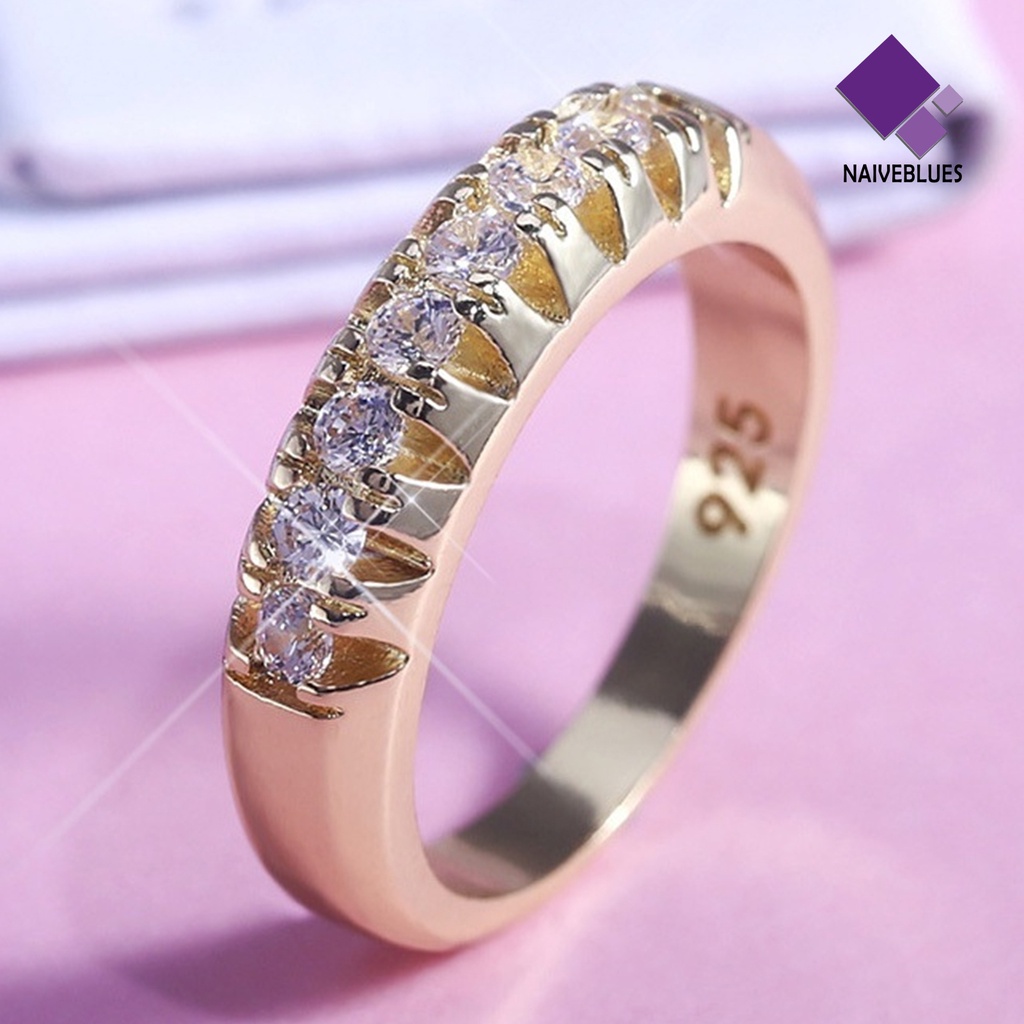 &lt; Naiveblues &gt; Perhiasan Fashion Wanita Kreatif Jari Dekorasi Alloy Baris Tunggal Cincin Untuk