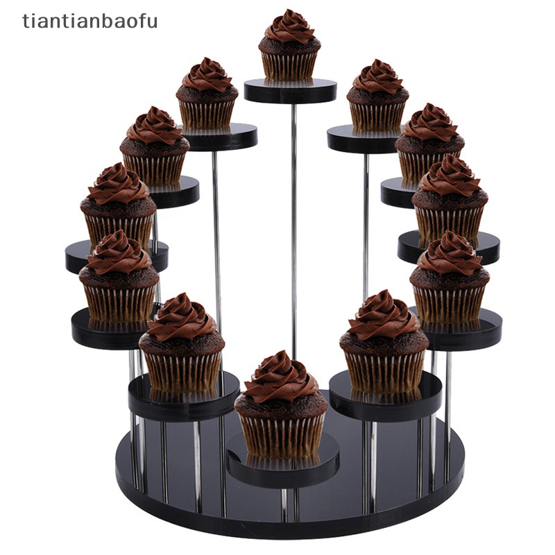 [tiantianbaofu] Cupcake Stand Akrilik Display Stand Untuk Perhiasan Kue Dessert Rak Pesta Dekorasi Butik