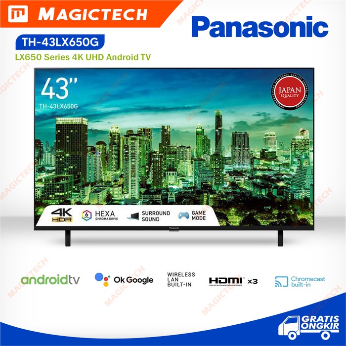 TV LED Panasonic 43 Inch / 43" TH-43LX650G SMART ANDROID TV 4K UHD