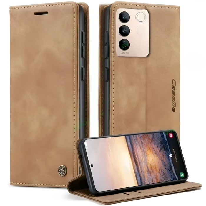 CASING VIVO V27 5G / V27e FLIP CASE SLOT KARTU BERDIRI DOMPET MAGNETIC