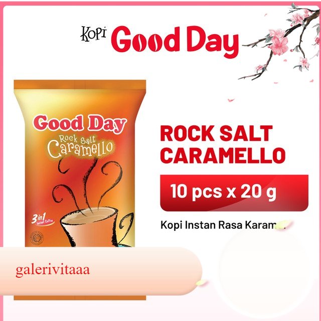 

Good Day Rock Salt Caramello 1 Pack ( Isi 10 Pcs x 20 Gram )