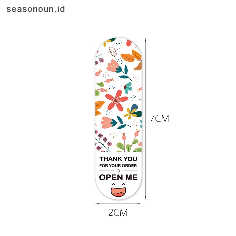 Seasonoun 100Pcs Thank You For Your Order Sticker Untuk Label Segel Label Warna Floral.