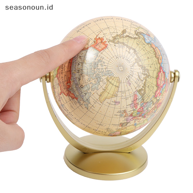 Seasonoun 360derajat Rotag World Globe Desktop Decor Pendidikan Geografi Sekolah Supplie.