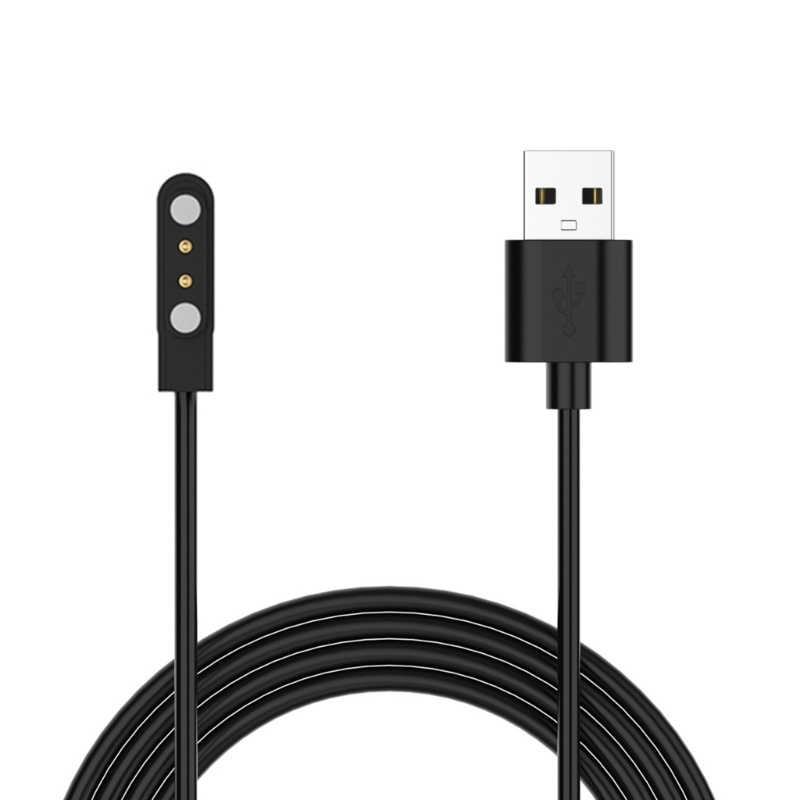 Cre 2-Pin Kabel Charge Magnetik Kuat USB Charging Line Cord Rope Hitam Untuk Kieslect Watch K10 K11 Smartwatch