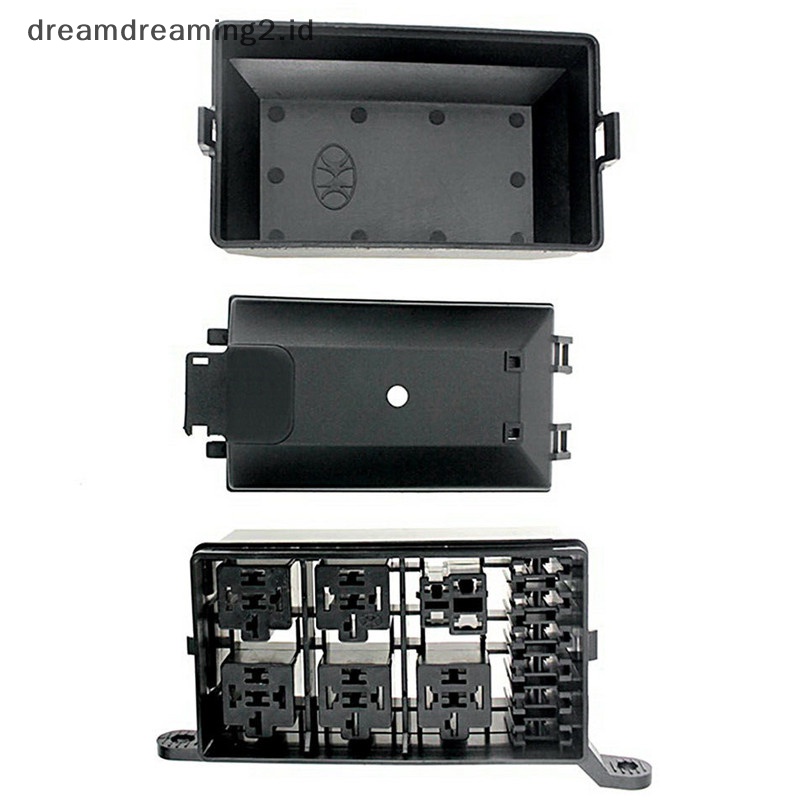 (drea) Mobil 12slot Relay Kotak 6tac/ATO 6loyang Bilah Standar Fuse Holder Block//