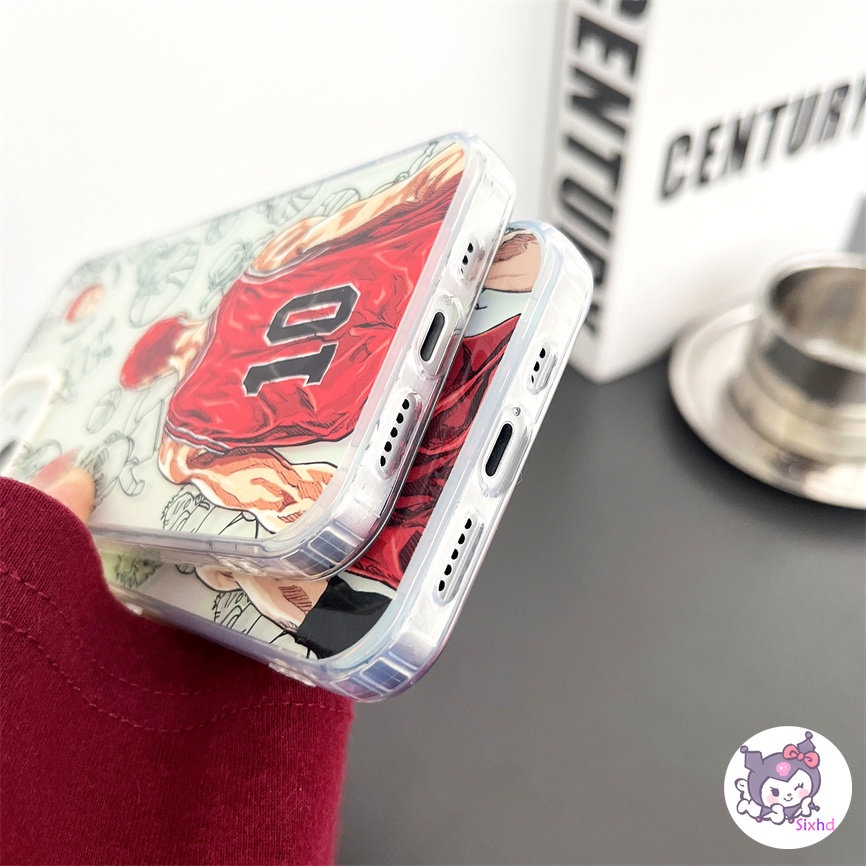 IPHONE Kompatibel Untuk Iphone11 14 13 12 Pro Max8 7Plus X Xs Xr Xs Max SE 2020 Mode Tinggi Kartun Slam Dunk Perlindungan Lensa Gradien Laser Casing Ponsel Lembut TPU Anti Jatuh Cover XJJJJ
