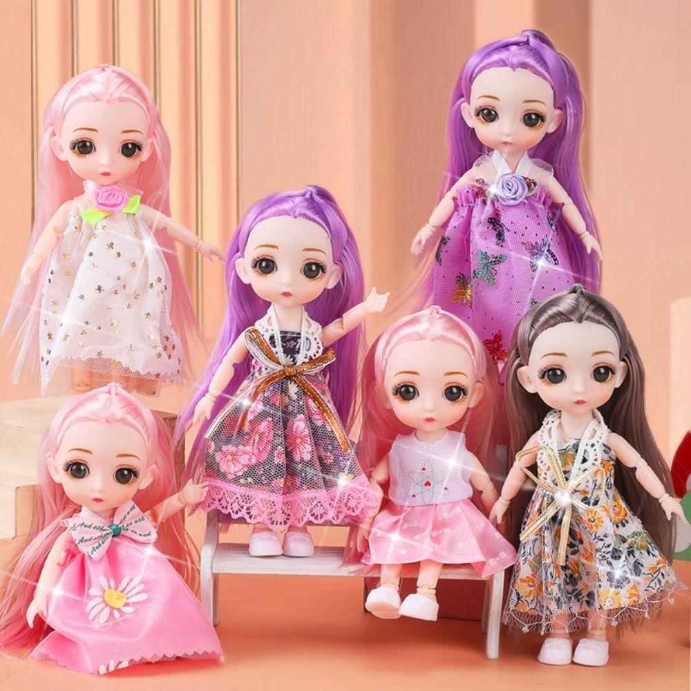 Boneka Anak Perempuan QUINTON Molly Mata Besar Diy Sweet Princess BJD Boneka Digambarkan Dengan Baju Dan Sepatu Pakaian Anak Dress Up Mainan Set