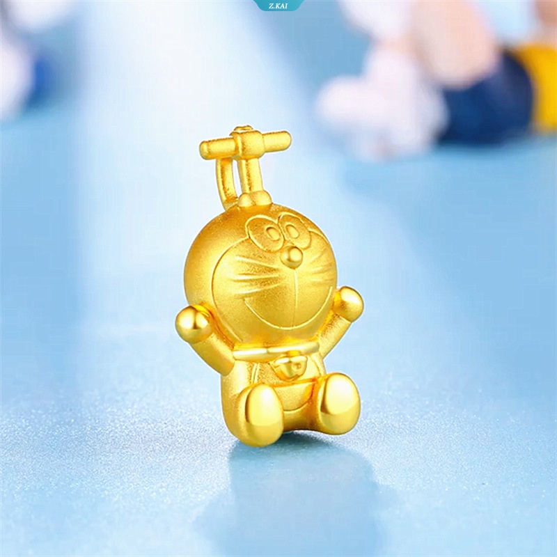 Kartun Doraemon Warna Emas Merancang Kalung Halus Liontin Necklace Dengan Bambu Capung Untuk Wanita Fashion Perhiasan Pesta Hadiah Ulang Tahun [ZK]