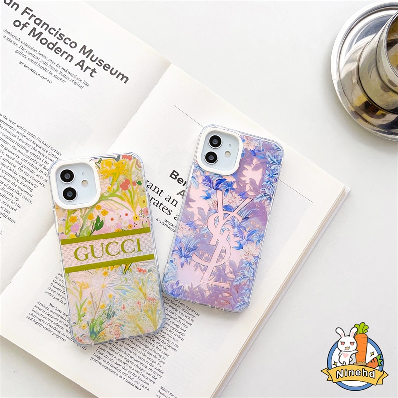 IPHONE Casing Kompatibel Untuk Iphone14 13 12 11 Pro Max X Xr Xs Max8 7 Plus SE Kualitas Tinggi Mewah Merek Fashion Ponsel Case Pelindung Lensa Anti Gores TPU Silicone Case Cover Pelindung