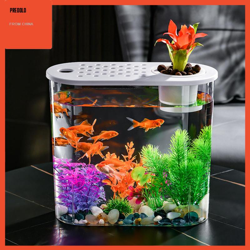 [Predolo] Aquaponik Planter Aquarium Rumah Ruang Tamu Transparan Tanki