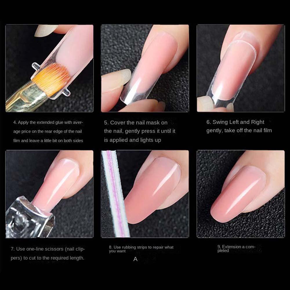 AUGUSTINA Agustina Extension Kuku Palsu Wanita 240Pcs Nail Mold Tips Full Cover Kuku Palsu Manicure Tools Tekan Pada Kuku Dekorasi Kuku