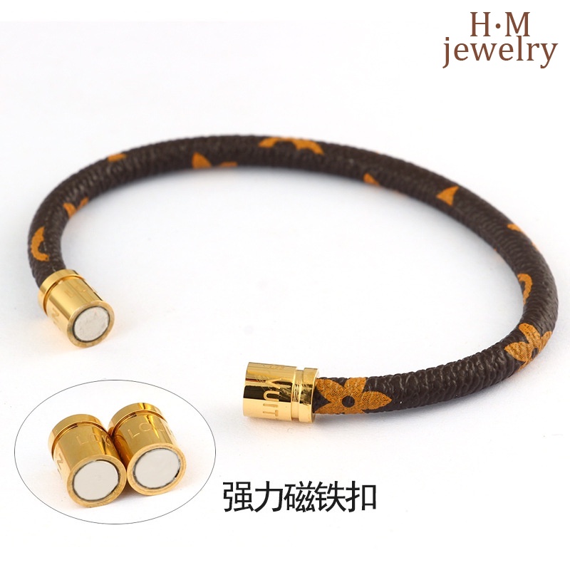 Gelang Tali Bunga Bucket Magnet Fashion Mewah Terjangkau Suction Magnetic Snap Opening Bracelet