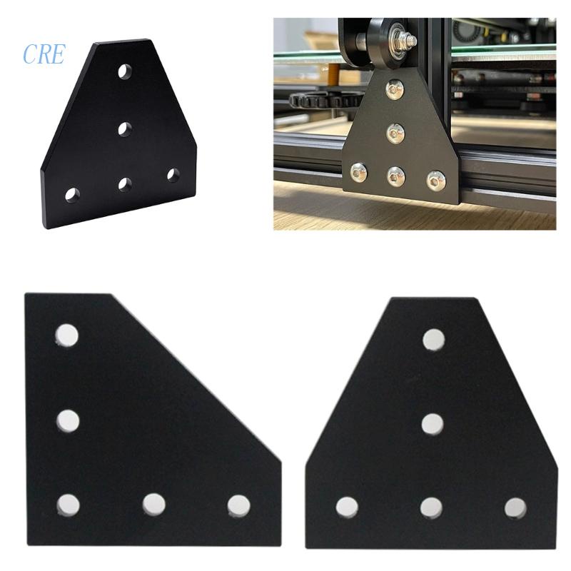 Cre T/L Shape Corner Bracket Plate Set Plat Papan Sambungan 5lubang 90derajat Untuk Profil Aluminium Seri 2020 3030 4040