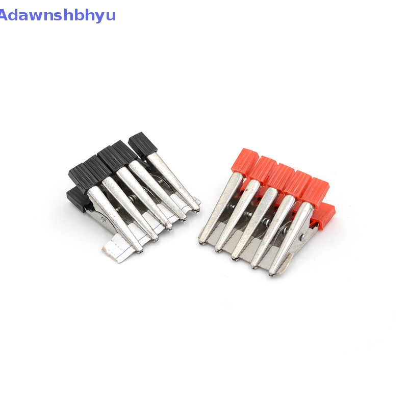 Adhyu 10Pcs Klip Buaya Test Kendaraan Lead Clips Probes 32mm Merah+Hitam ID