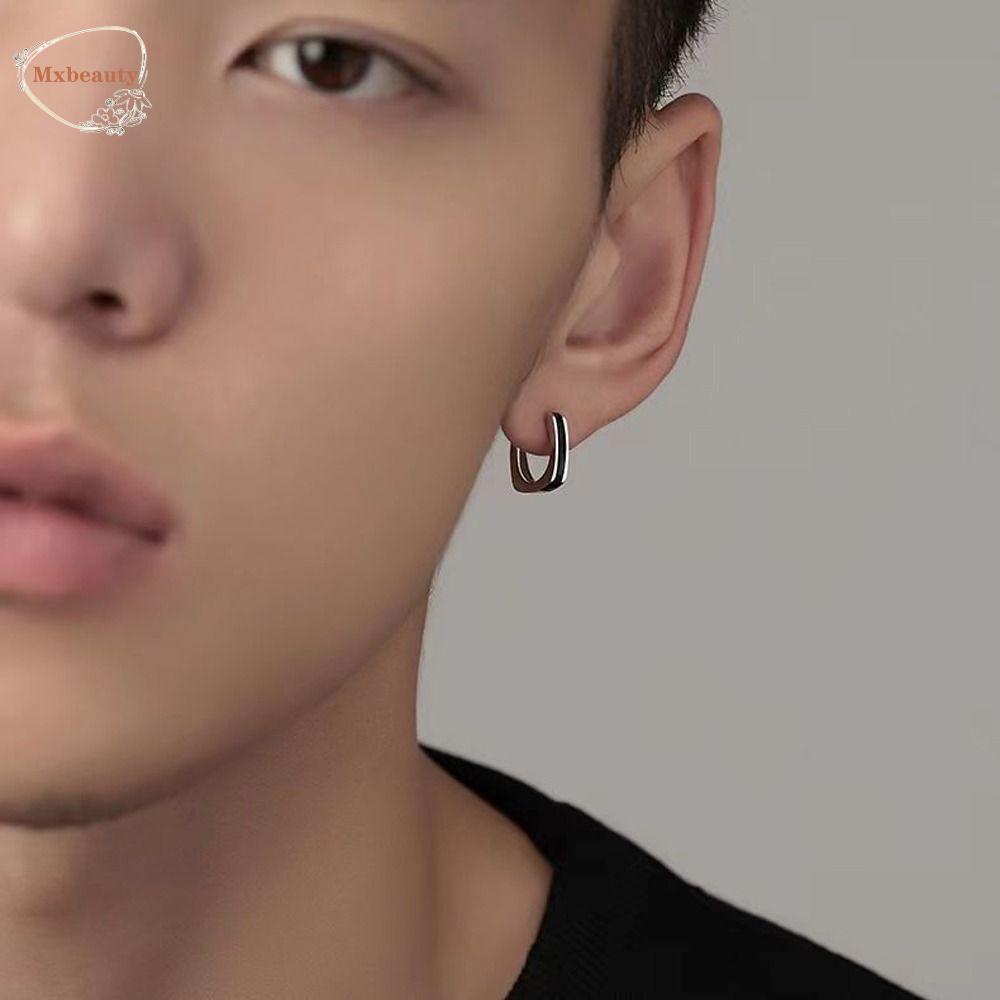 Mxbeauty Pria Hoop Earrings Kepribadian Halus Fashion Perhiasan Hip Pop Niche Desain U Shape Cooper Gaya Korea Earrings