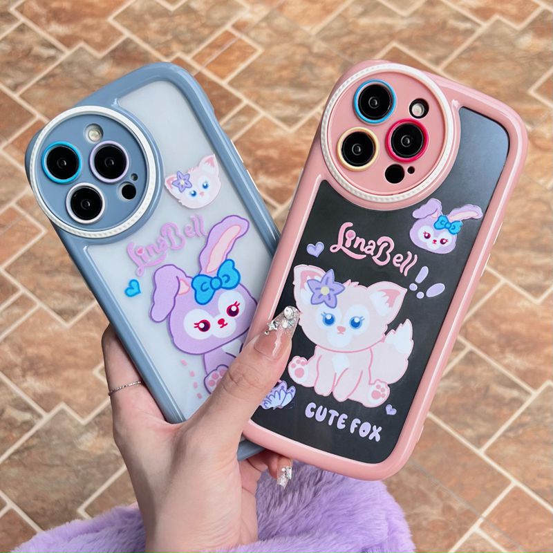 Circular Camera Protect Cream Soft Case IPhone 11 13 12 14 PRO Max Phone Case for Women Girl Cute Lina Bell Star Dailu