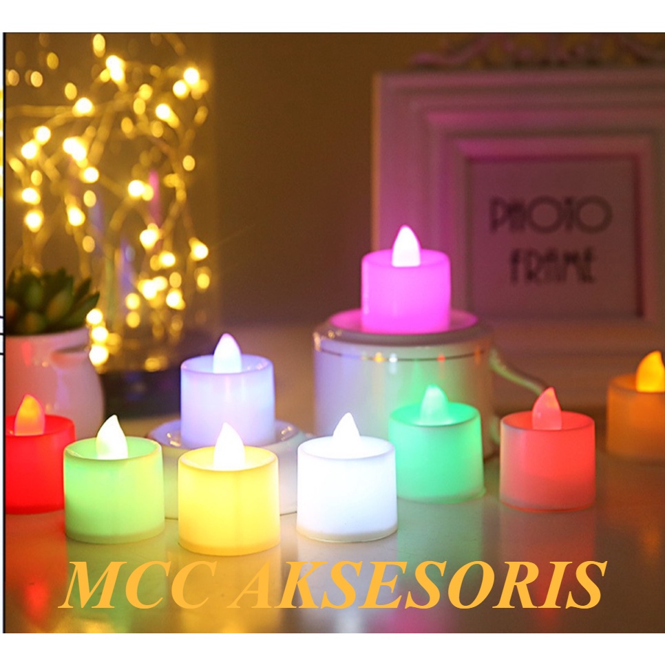 MCC AKSESORIS Lilin Led Mini Candle Light Lamp Dekorasi Kamar Tidur Rumah Warna Warni Dekorasi Portable