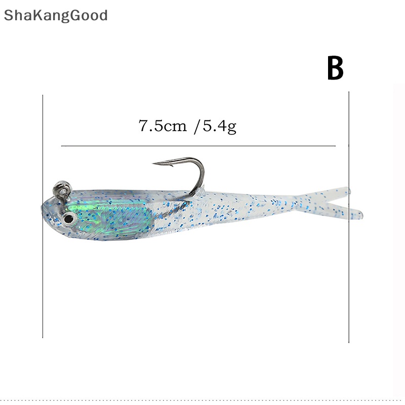 Skid Soft Lure Shad Tail 75mm Dengan Pengait Ikan Buatan Silikon Lembut Ikan Garpu Ekor Umpan Lele Untuk Memancing Tackle SKK