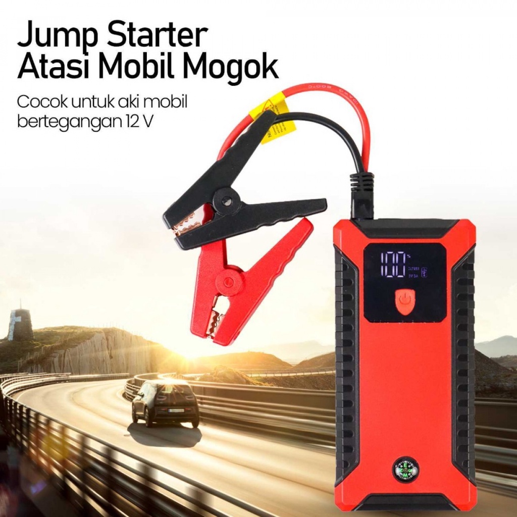 Power Bank Jumper Aki Accu 12V Dengan Pompa Elektrik 8000mAh Charge Lighter Plug