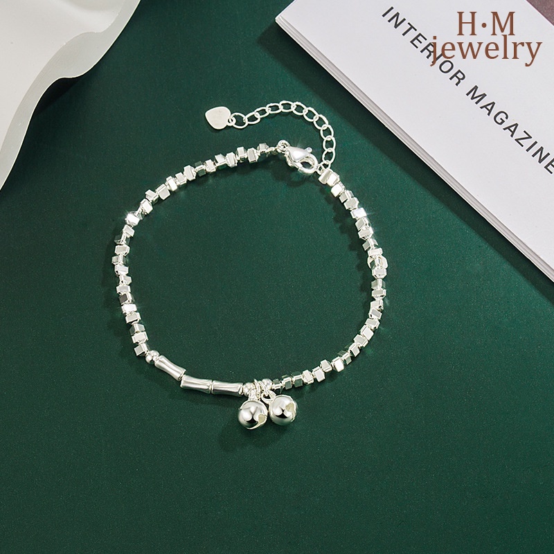 2023 New Silver-Broken Two Super Flash Bell Bracelet Simple and Light Luxury High-Grade Bracelet