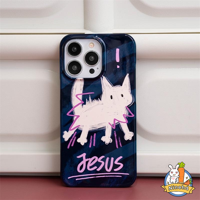 IPHONE Casing Kompatibel Untuk Iphone14 13 12 11 Pro Max X Xr Xs Max8 7 6 6s Plus SE 2020 Filin Motif Kucing Takut Hitam Anti Jatuh Halus Glossy Casing Ponsel Silikon Lembut TPU Penutup Belakang