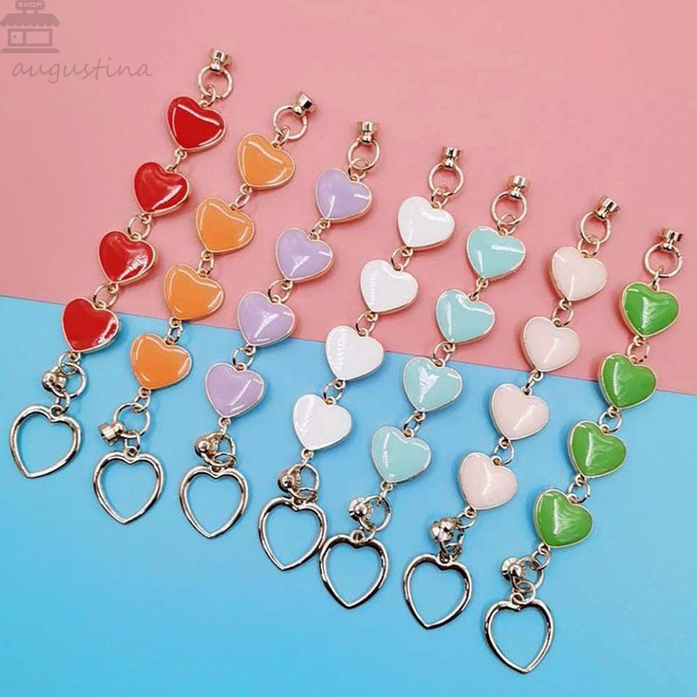 Agustinina Phone Case Drop Rantai Gantung Bentuk Hati Hadiah Untuk Wanita Rantai Anti Hilang Phone Case Dekorasi Hanging Cord Drop Oil Phone Tali Pencegah Kehilangan