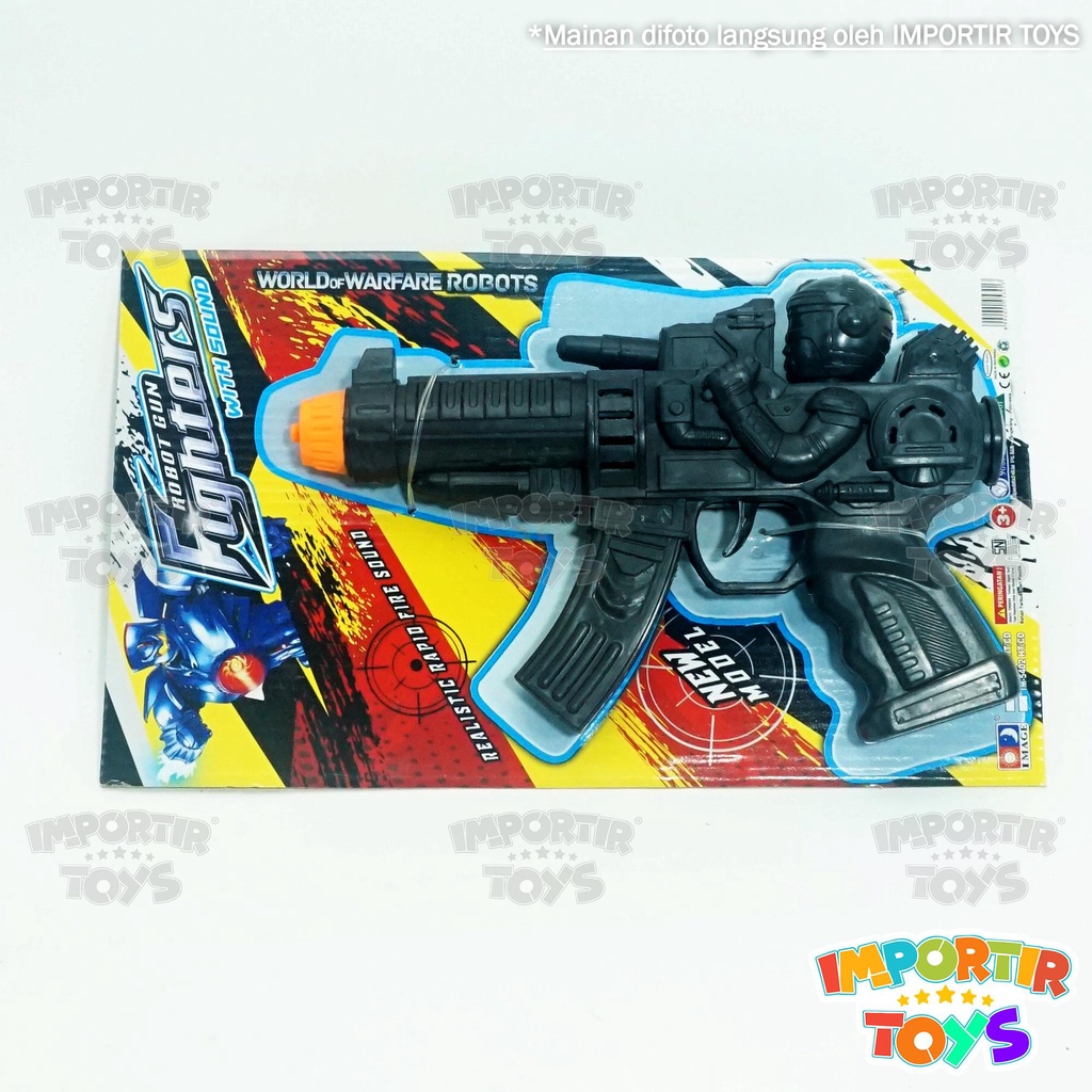 Mainan Pistol Anak bersuara Pistol Robot Gun Fighter Pistol Kretek