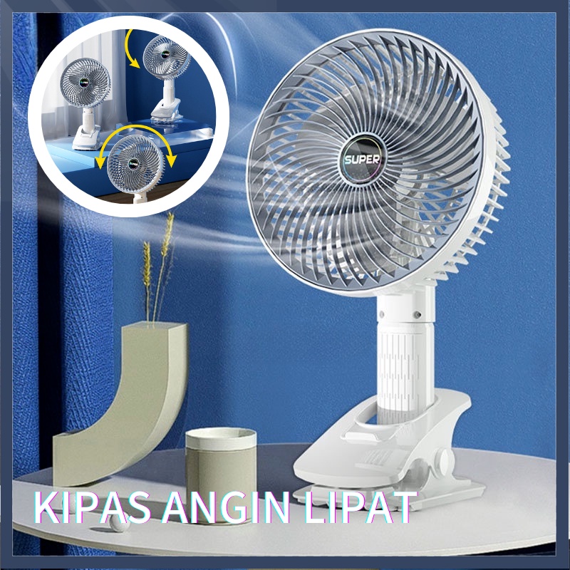 【COD】Kipas Angin Meja Portable Kipas Jepit Mini Clip Fan USB Rechargeable Large Wind Power Dormitory Desktop Fan