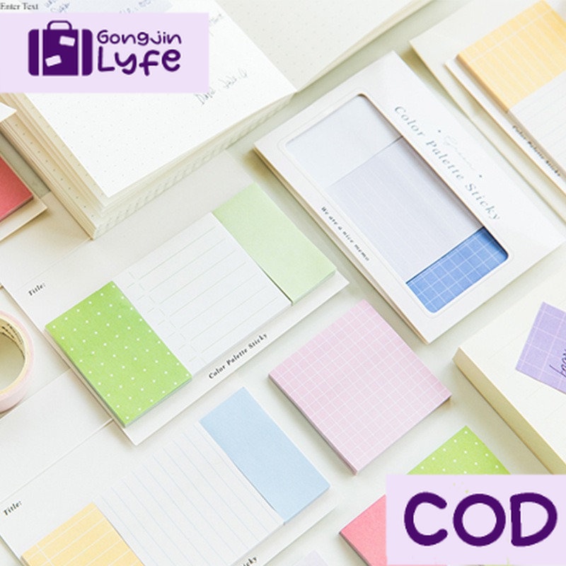 [Gongjin] 90 Lembar COLOR PALETTE Sticky Note / Memo Pembatas Buku Catatan Memopad Warna Lucu Estetik Aesthetic Anotasi