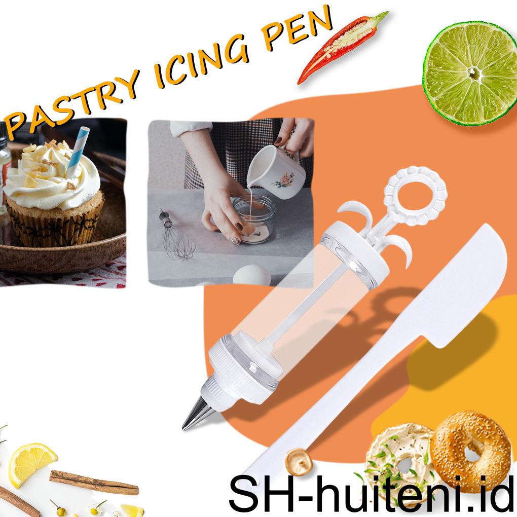 Cookie Press Kit Pembuat Biskuit Dekorasi Tips Pastry Icing Pen DIY Dapur