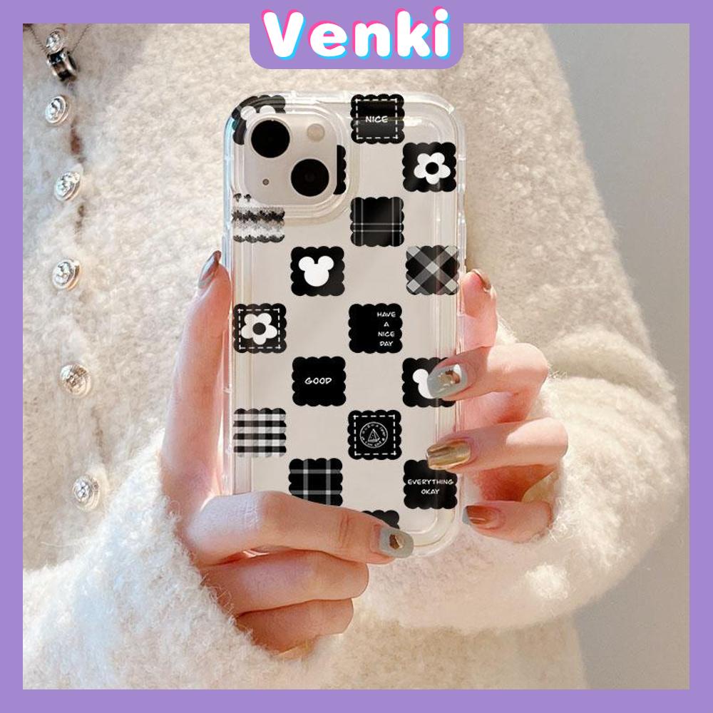 VENKI - For iPhone 11 Case Clear Phone Case TPU Soft Case Airbag Shockproof Protection Camera Checkerboard Heart Compatible with iPhone 14 13 Pro Max iPhone 12 Pro Max XR XS 7 8