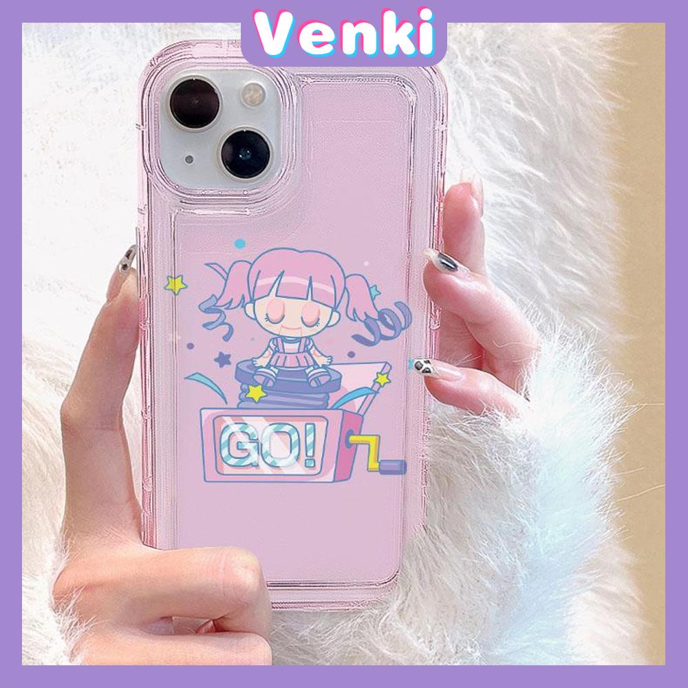 VENKI - For iPhone 11 Case Clear Phone Case TPU Soft Case Airbag Shockproof Protection Camera Cute Play Little Girl Compatible with iPhone 14 13 Pro Max iPhone 12 Pro Max XR XS 7 8