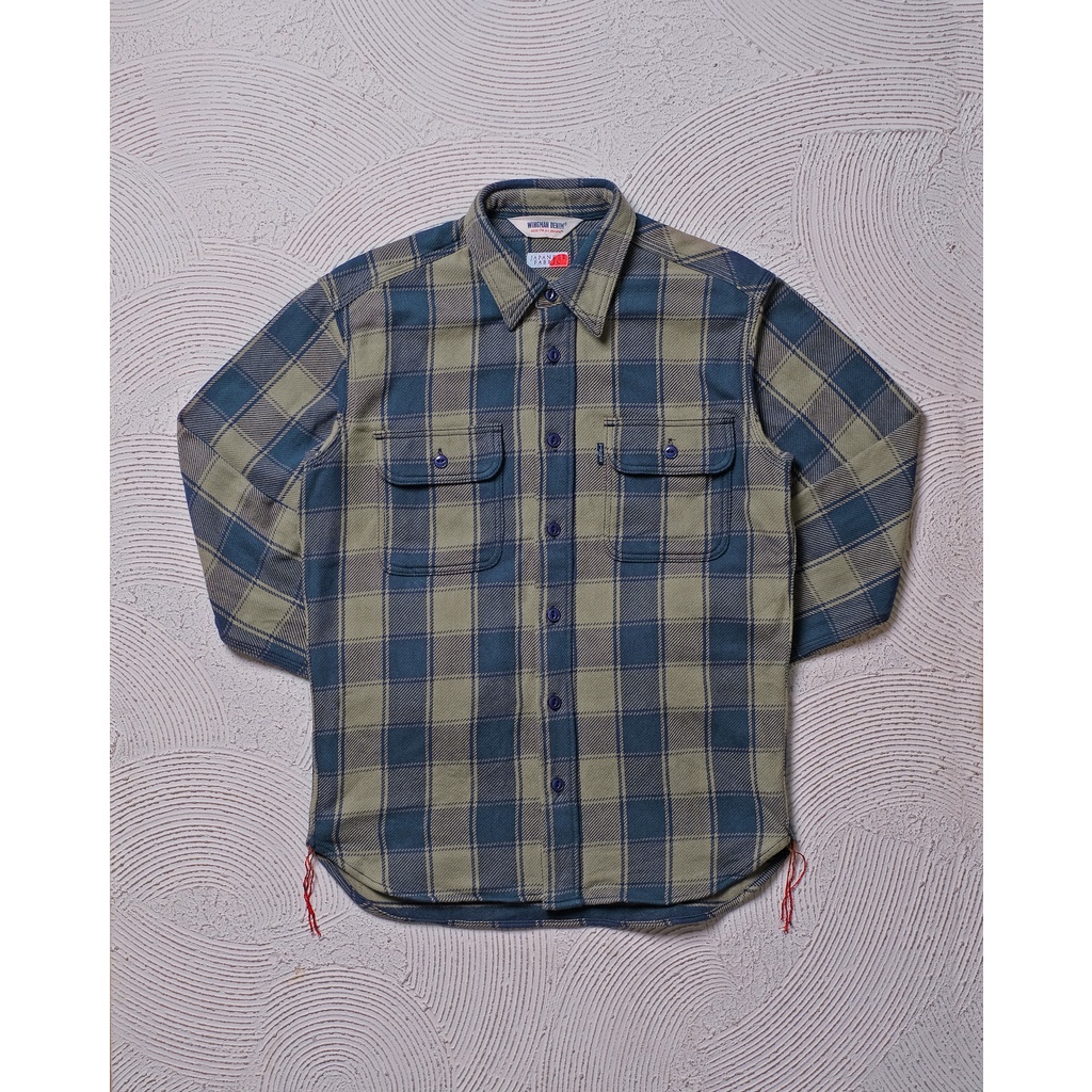 WINGMAN DENIM - CHECK FLANNEL - BLUE/OLIVE