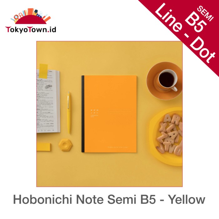 

Hobonichi Notebook "Note" Semi B5 - Kuning