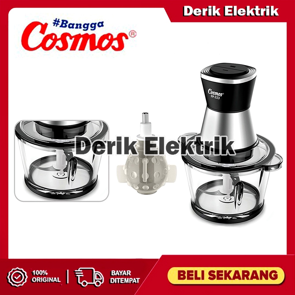 COSMOS CHOPPER / FOOD PROCESSOR FP32 / FP 323 / FP-32 + PENGUPAS BAWANG (KACA / 1,7 LITER) GARANSI RESMI