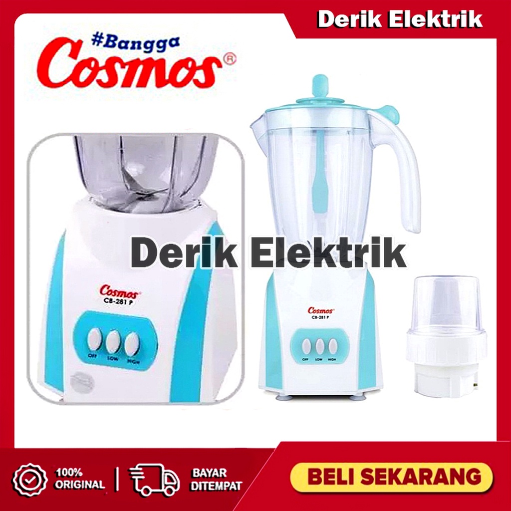 COSMOS BLENDER CB281P / CB-281P / CB 281P (PLASTIK / 2 LITER) GARANSI RESMI